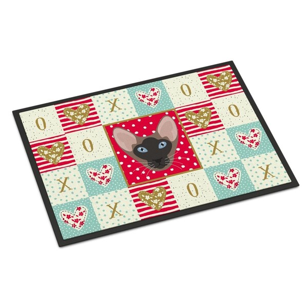 Carolines Treasures 24 x 36 in. Oriental Bicolor Cat Love Indoor or Outdoor Mat CK5141JMAT - main